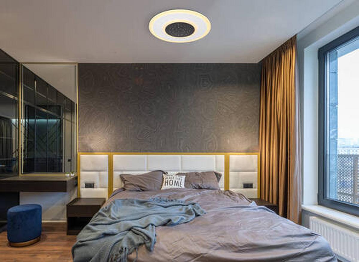 LED-Deckenleuchte 48133-44 - Opal/Schwarz, Design, Kunststoff/Metall (46/5,5cm) - Globo