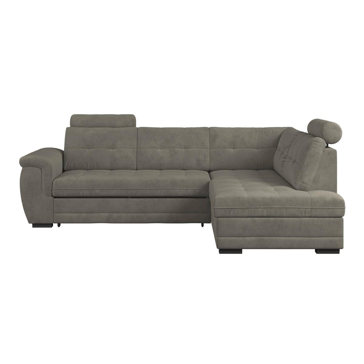 Ecksofa mit Schlaffunktion Falco new Braun 251x183 cm - Schwarz/Braun, KONVENTIONELL, Textil (251/183cm) - Ondega
