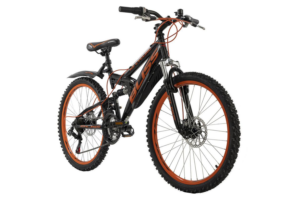 Kinderfahrrad 24 Zoll Mtb Bliss 18 Gänge - Schwarz/Orange, Basics, Metall (180/70/80cm) - KS Cycling
