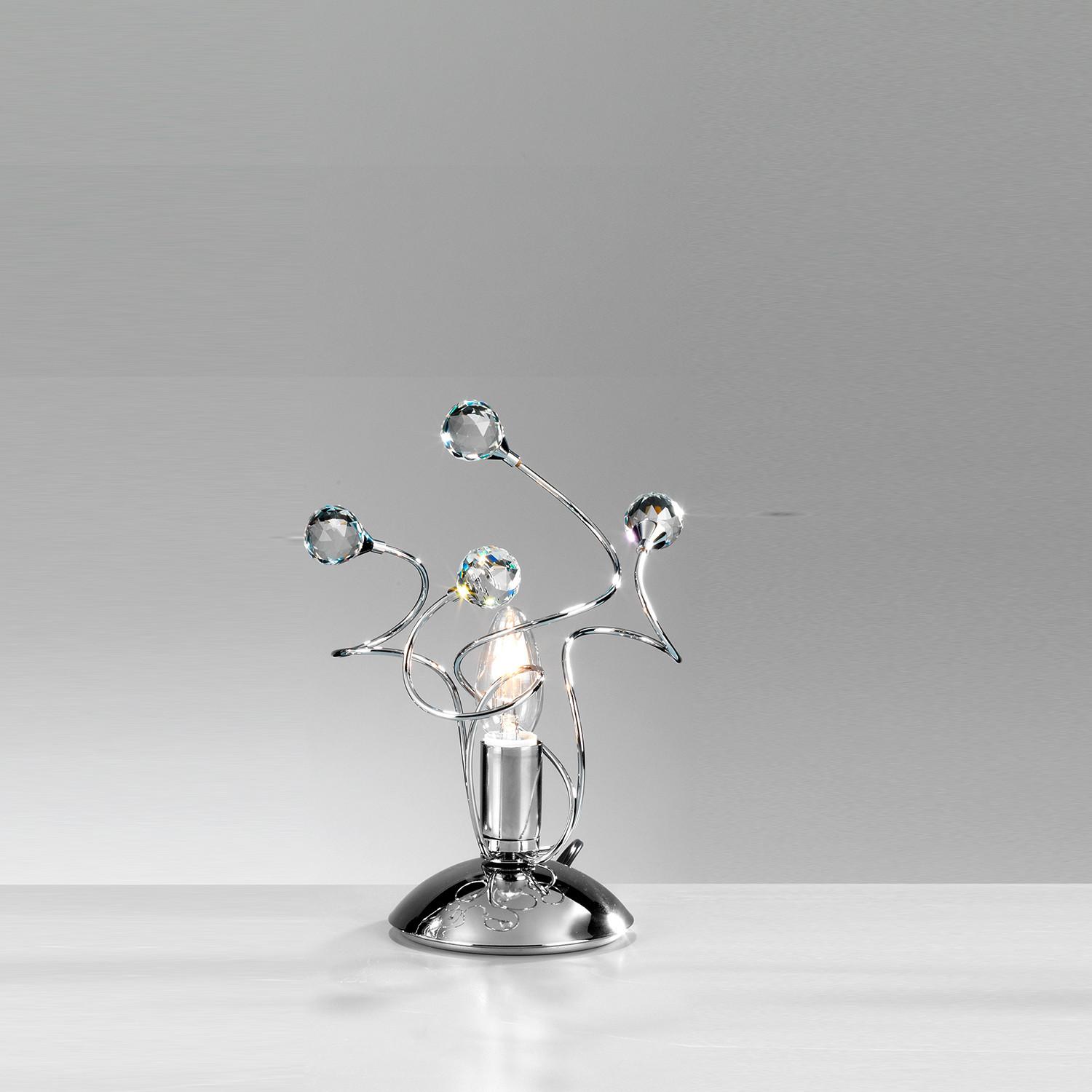 Kristall-Tischleuchte 4726/L - Chromfarben, KONVENTIONELL, Glas/Metall (23/27cm)