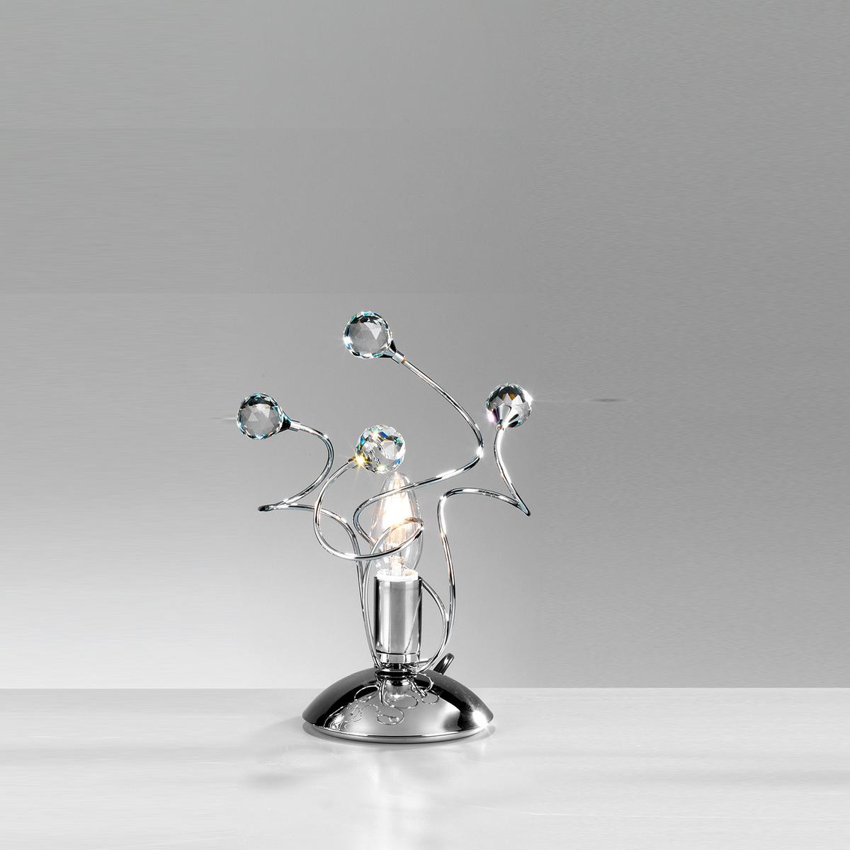 Kristall-tischleuchte 4726/l - Chromfarben, KONVENTIONELL, Glas/Metall (23/27cm)
