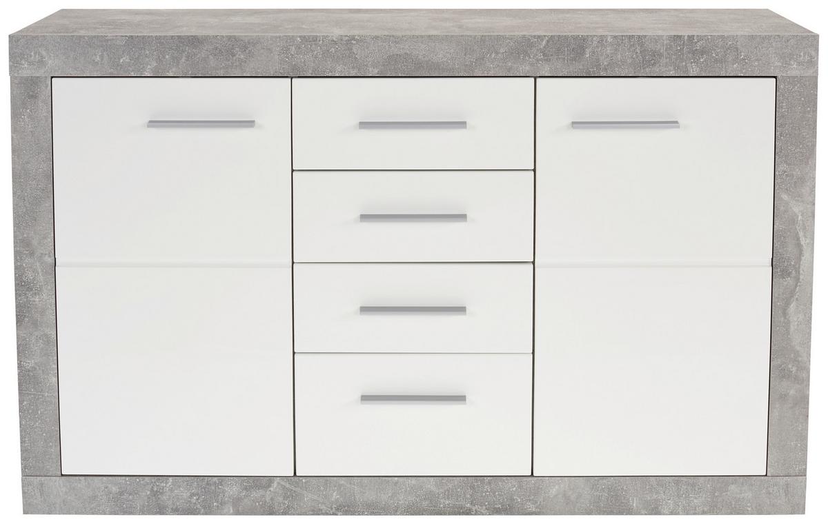 ŠIROKÁ KOMODA MALTA - čierna/sivá, Modern, kompozitné drevo/plast (138/86/35cm)