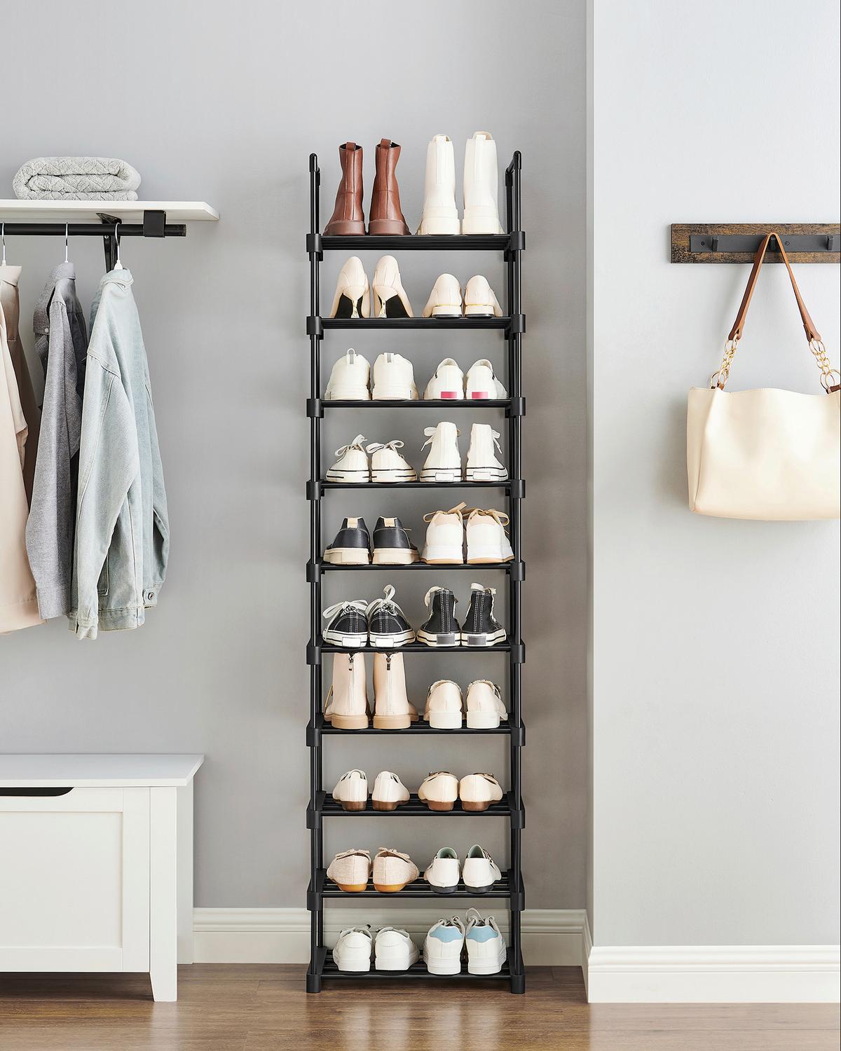 REGÁL NA BOTY ECO - černá, Trend, kov/plast (45/174/30cm) - Boxxx