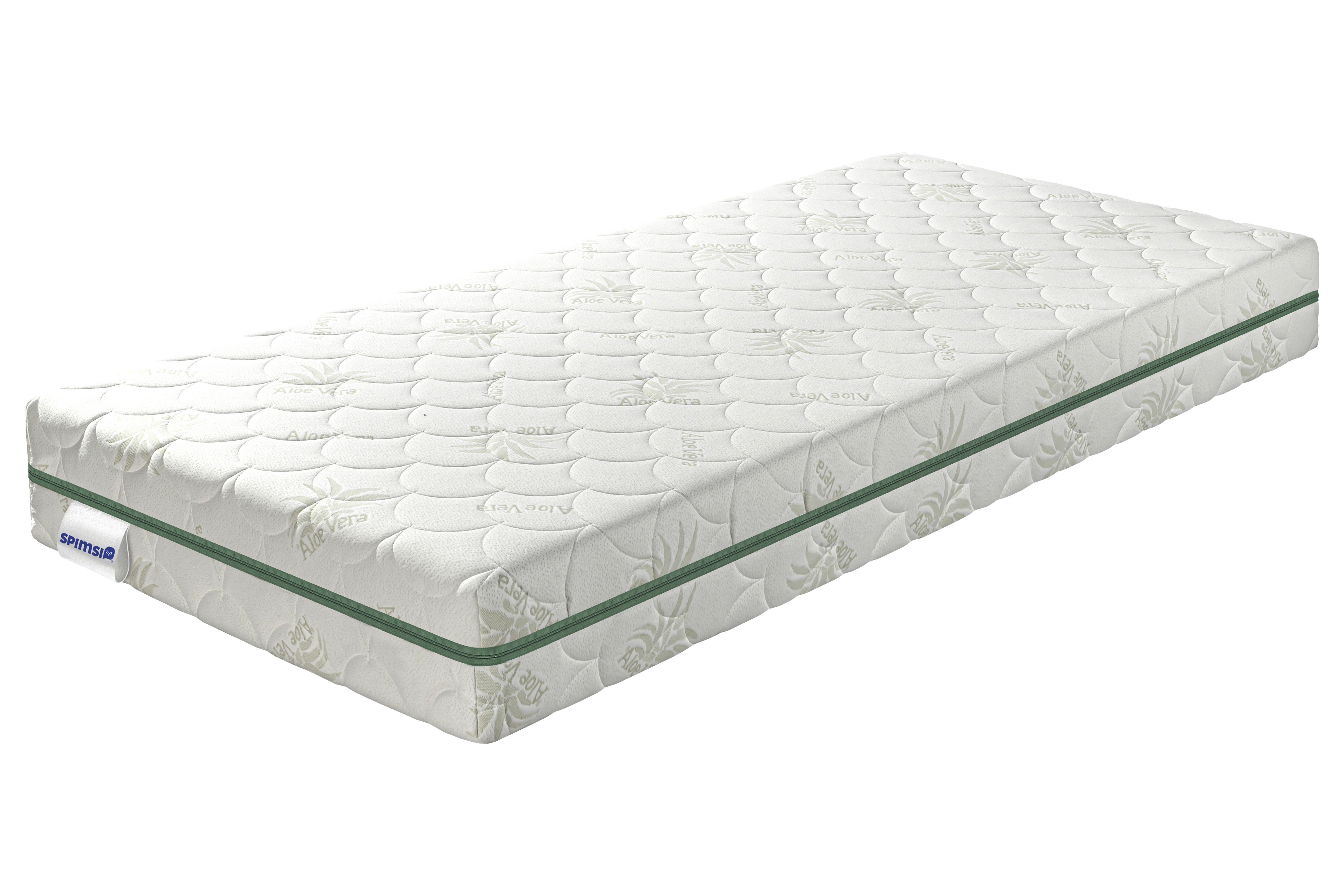 Matrac z pamäťovej peny Aloe H3/ H4, V: 18cm - biela/zelená, Lifestyle, textil (140/200cm) - Spimsi
