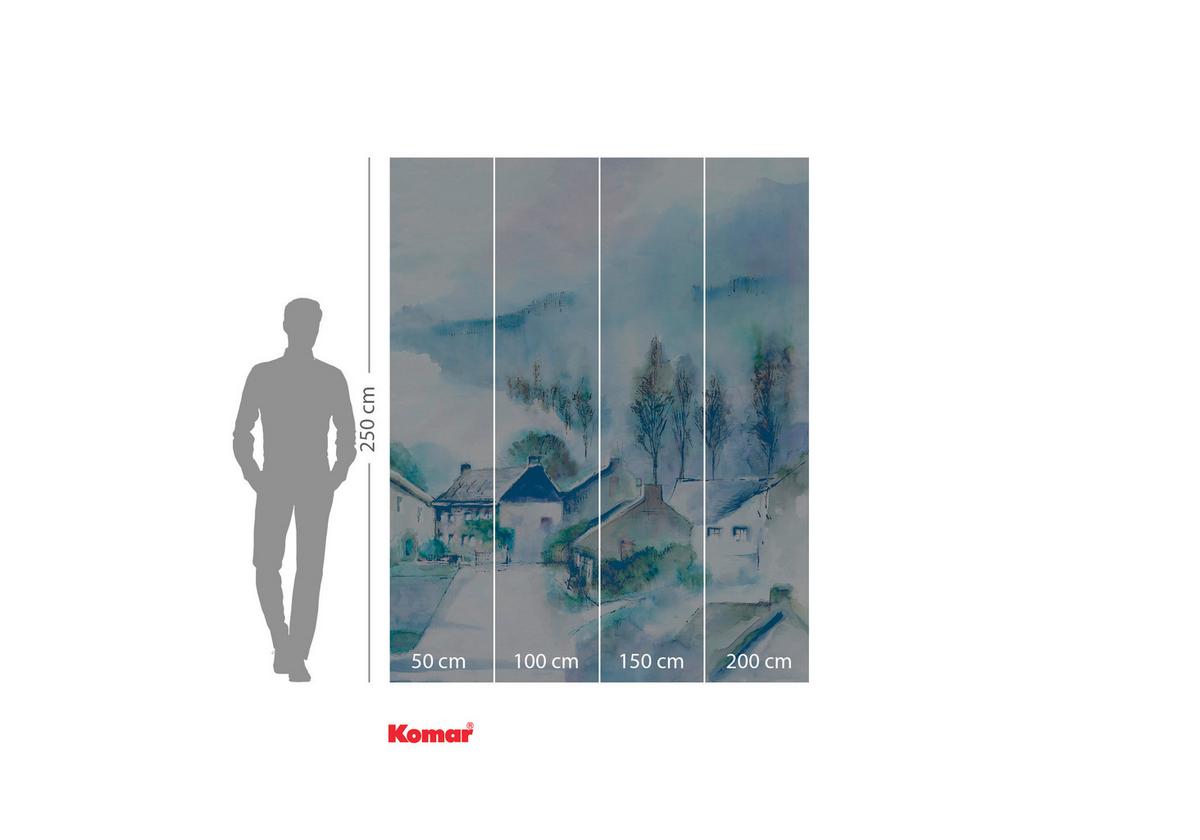 Vliestapete Hamlet - Blau/Weiß, Basics (200/250cm) - Komar