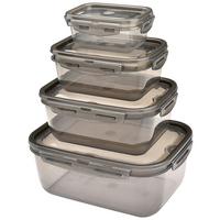 Sada dóz na potraviny Blacky, 4-dílná - černá/průhledné, Moderní, plast - Mömax