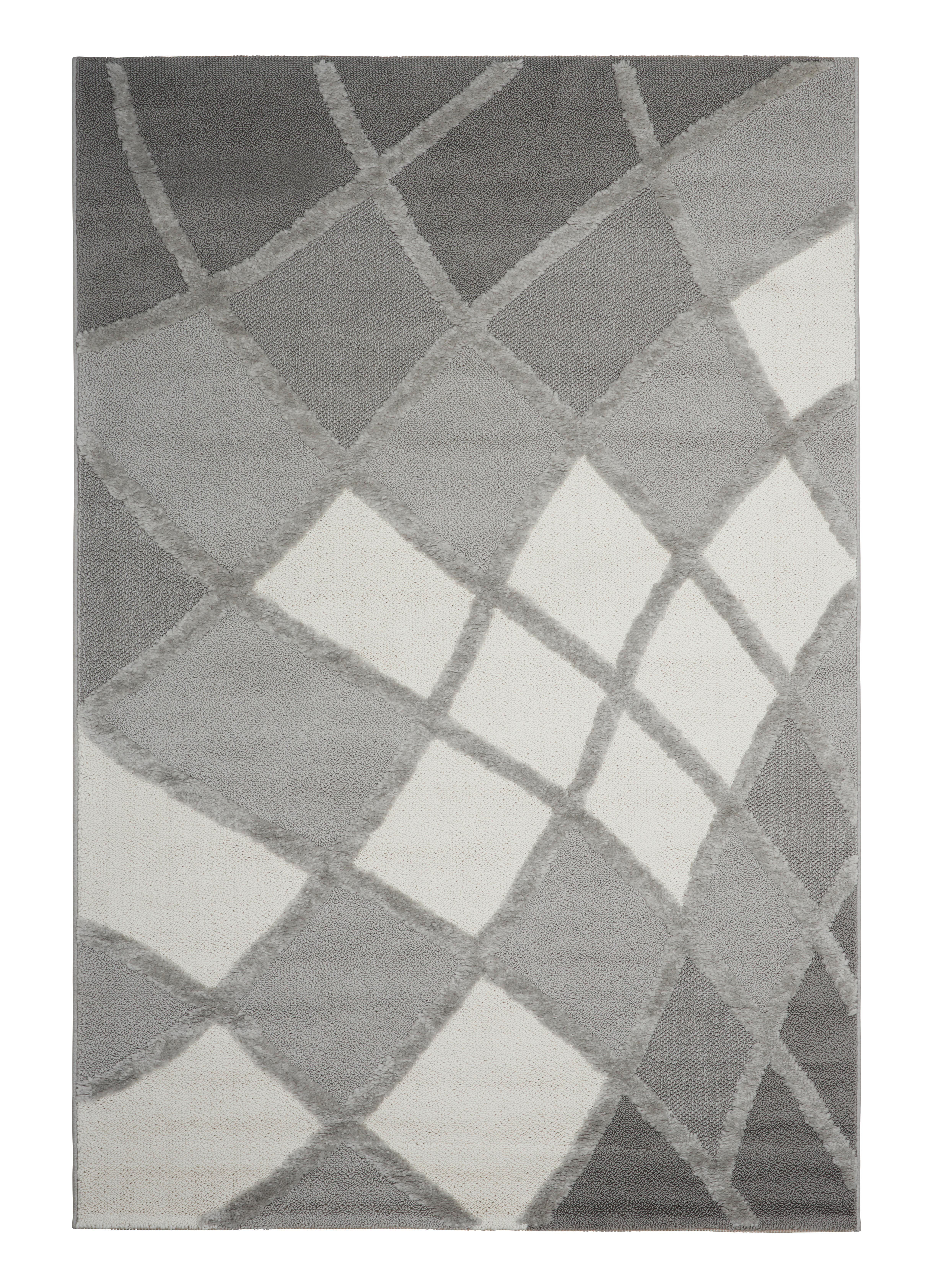 Hochflorteppich Grau Martha 160x230 cm - Grau, ROMANTIK / LANDHAUS, Textil (160/230cm) - James Wood