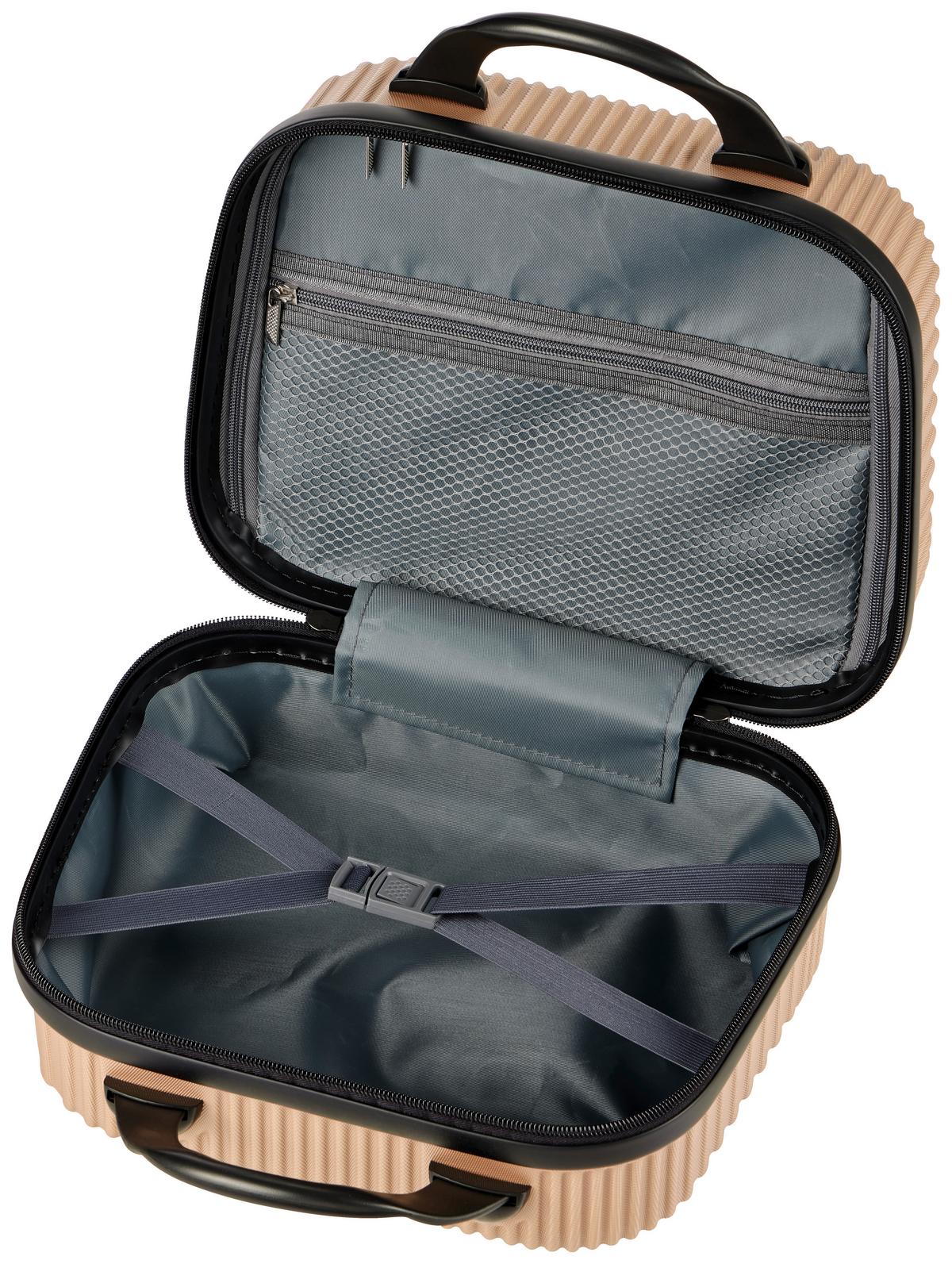 Reisekoffer 4-tlg. New York 4 Rollen Hartschale - Goldfarben, Basics, Kunststoff/Textil (32-48/25-75/16-29cm) - Luca Bessoni