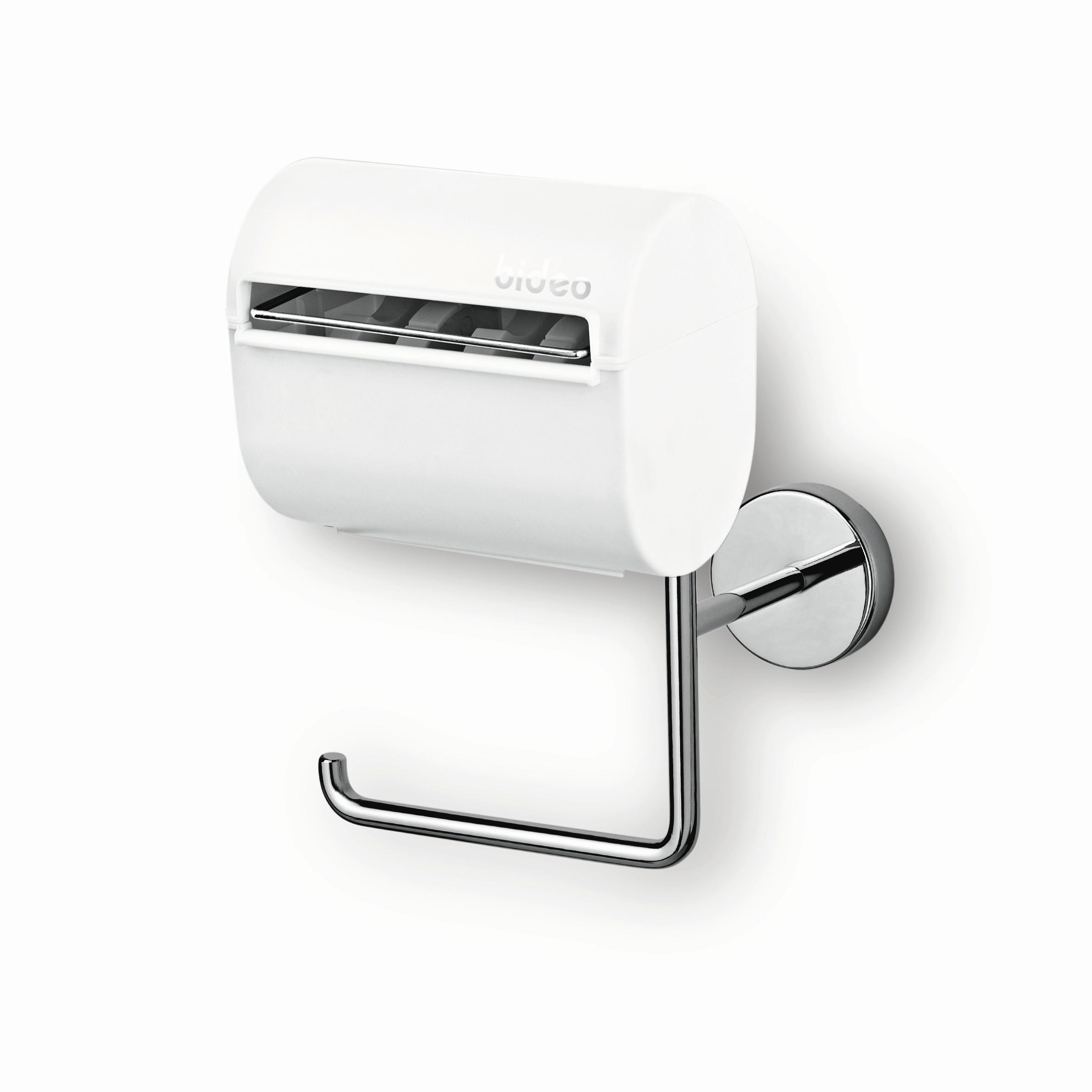 Toilettenpapierhalter Bideo - Weiß, Basics, Kunststoff/Metall (12,6/8/18,1cm)