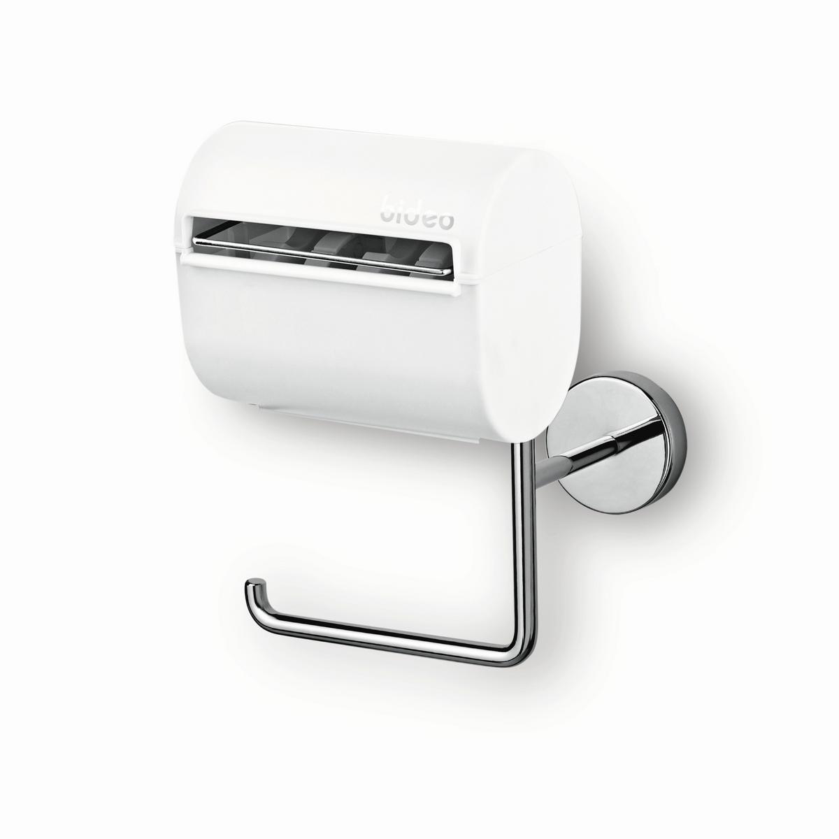 Toilettenpapierhalter Bideo - Weiß, Basics, Kunststoff/Metall (12,6/8/18,1cm)