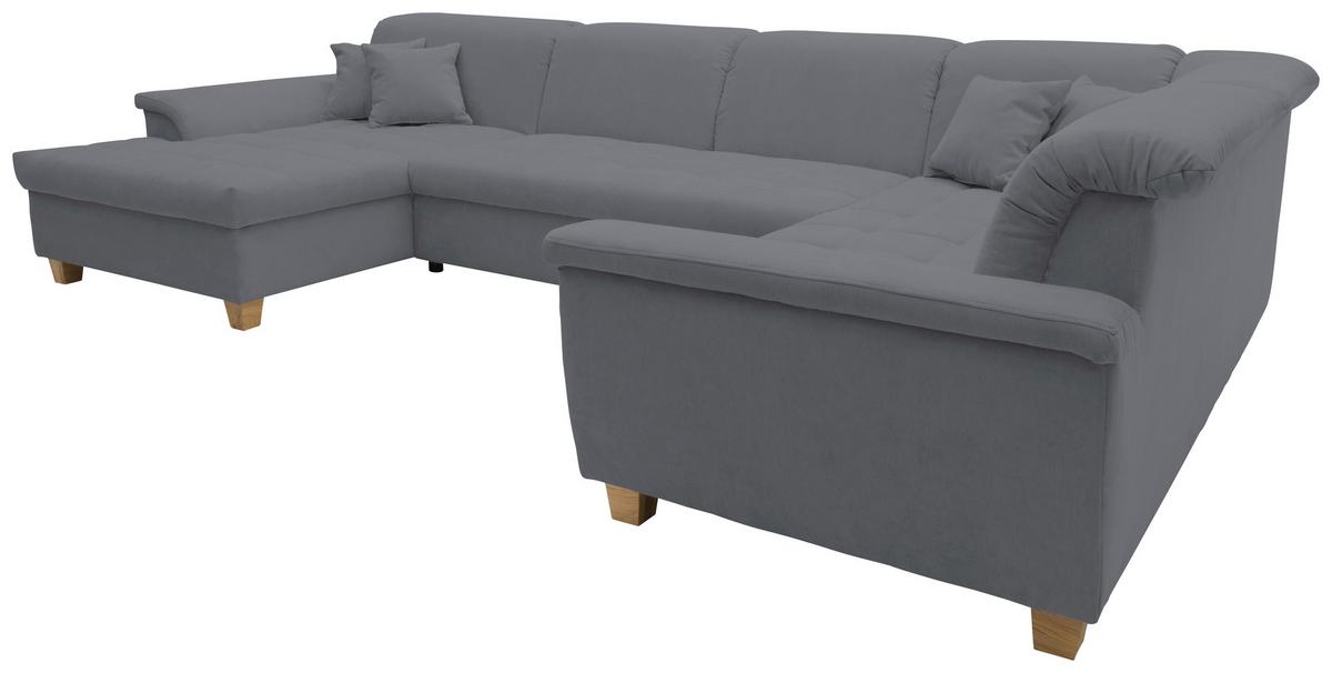 Wohnlandschaft Franzi Mit Schlaffunktion Dunkelgrau - Eichefarben/Dunkelgrau, KONVENTIONELL, Textil (170/352/214cm) - MID.YOU