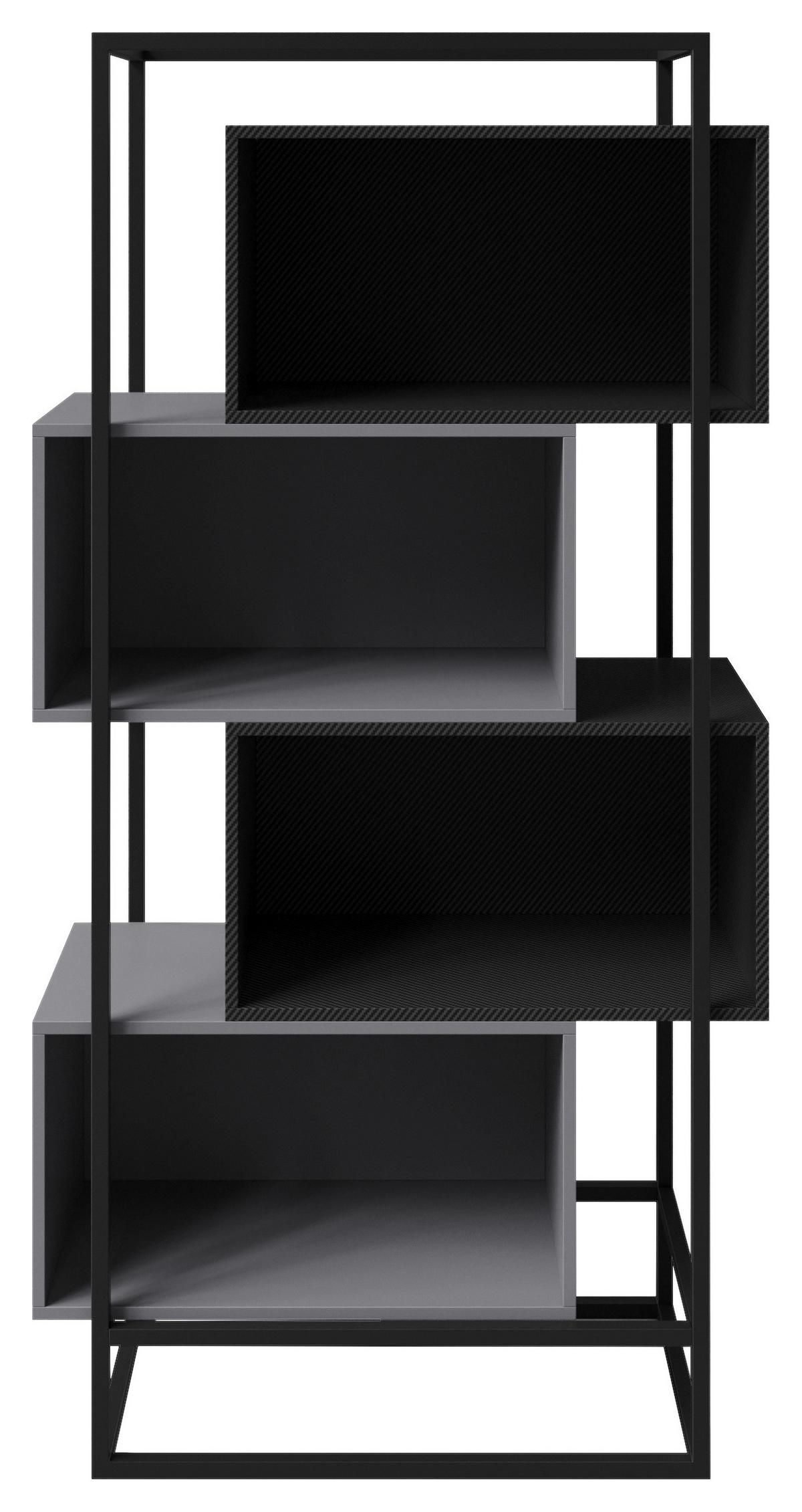 Regal Minecraft - Schwarz/Grau, MODERN, Holzwerkstoff/Metall (70/164/38cm) - Minecraft