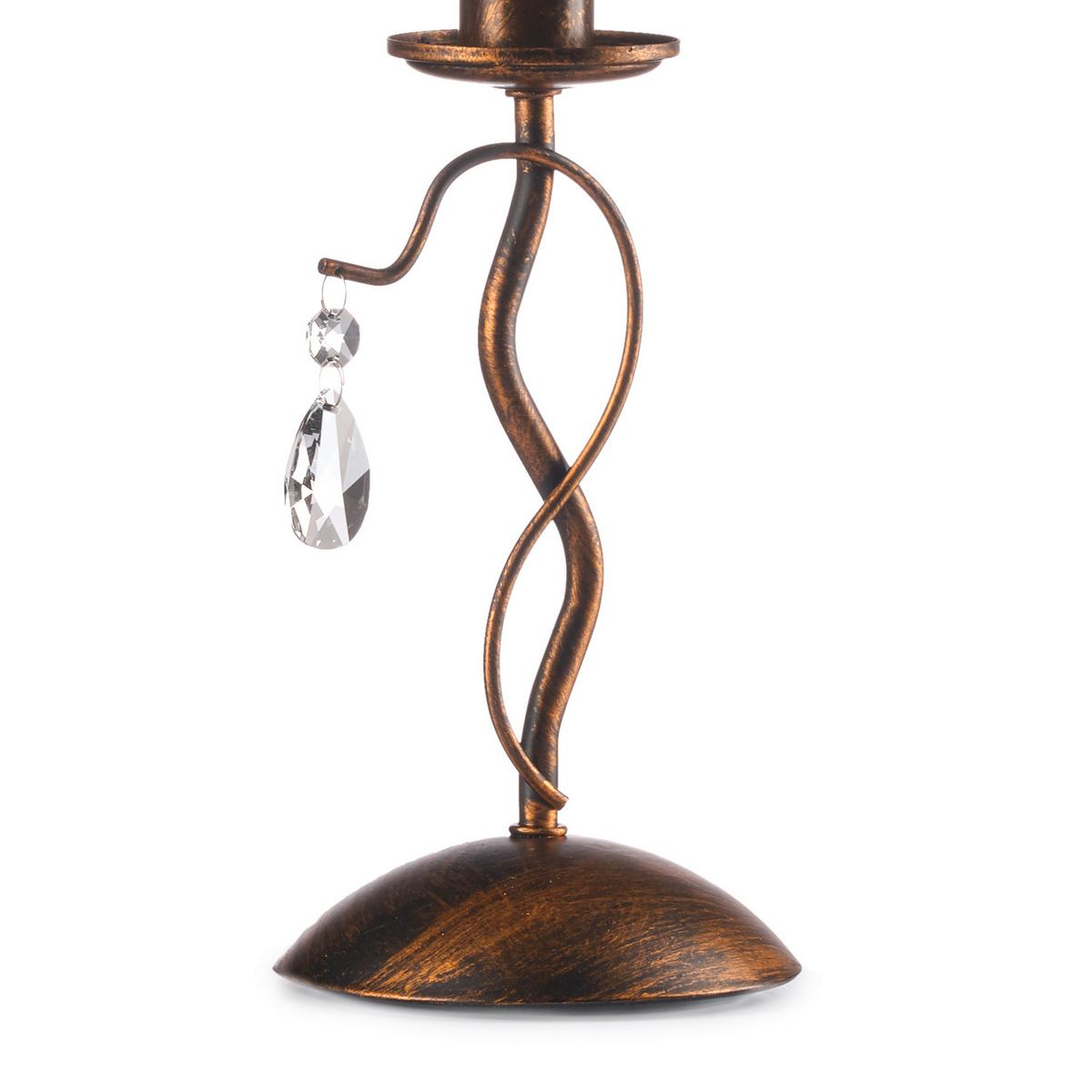 Kristall-Tischleuchte Delia Cognac Cappuccino  L: 15 cm - Cognac/Cappuccino, KONVENTIONELL, Glas/Kunststoff (15/15/42cm)
