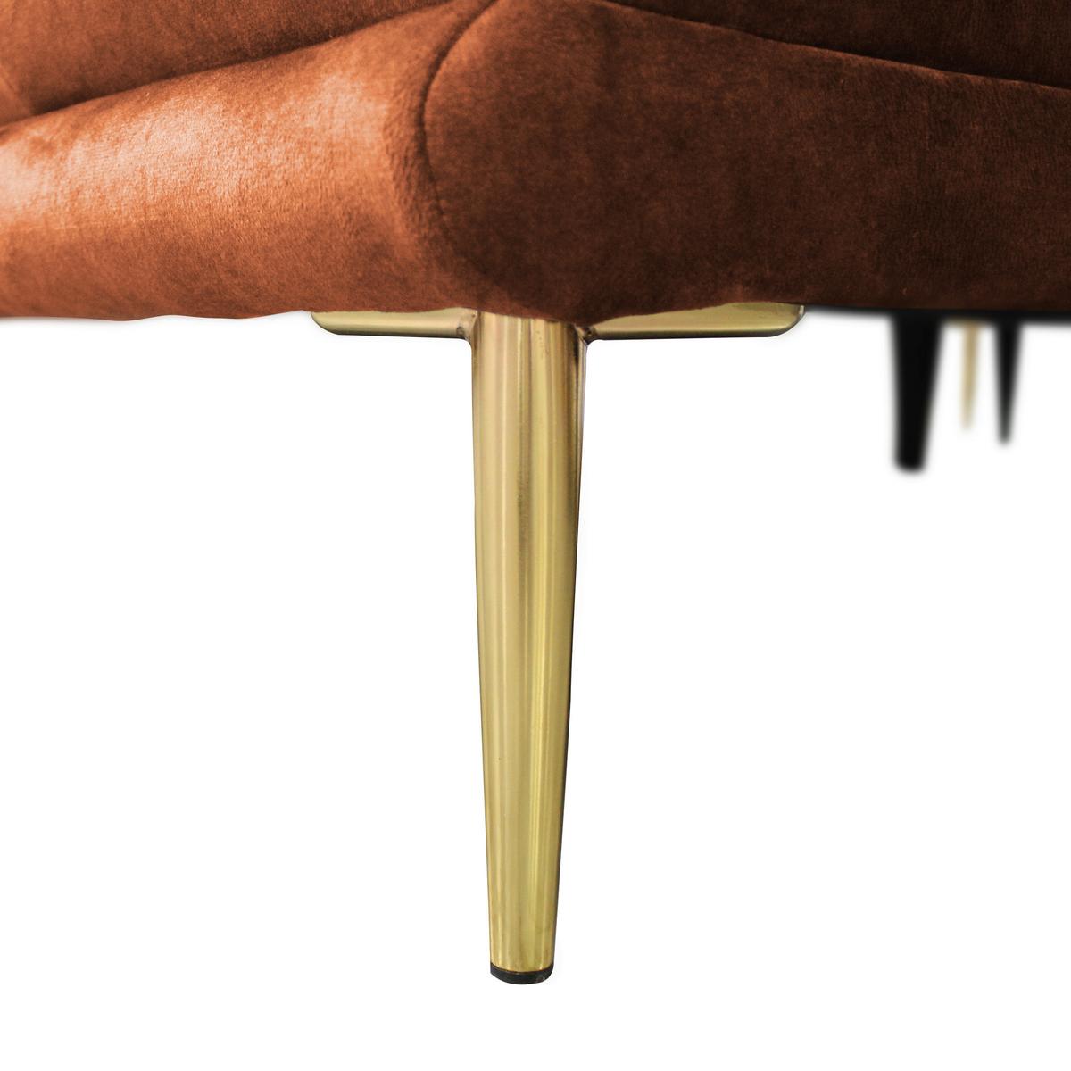 Ecksofa Whisper Rostfarben S:196x264cm - Rostfarben/Goldfarben, Design, Textil (196/264cm) - MID.YOU