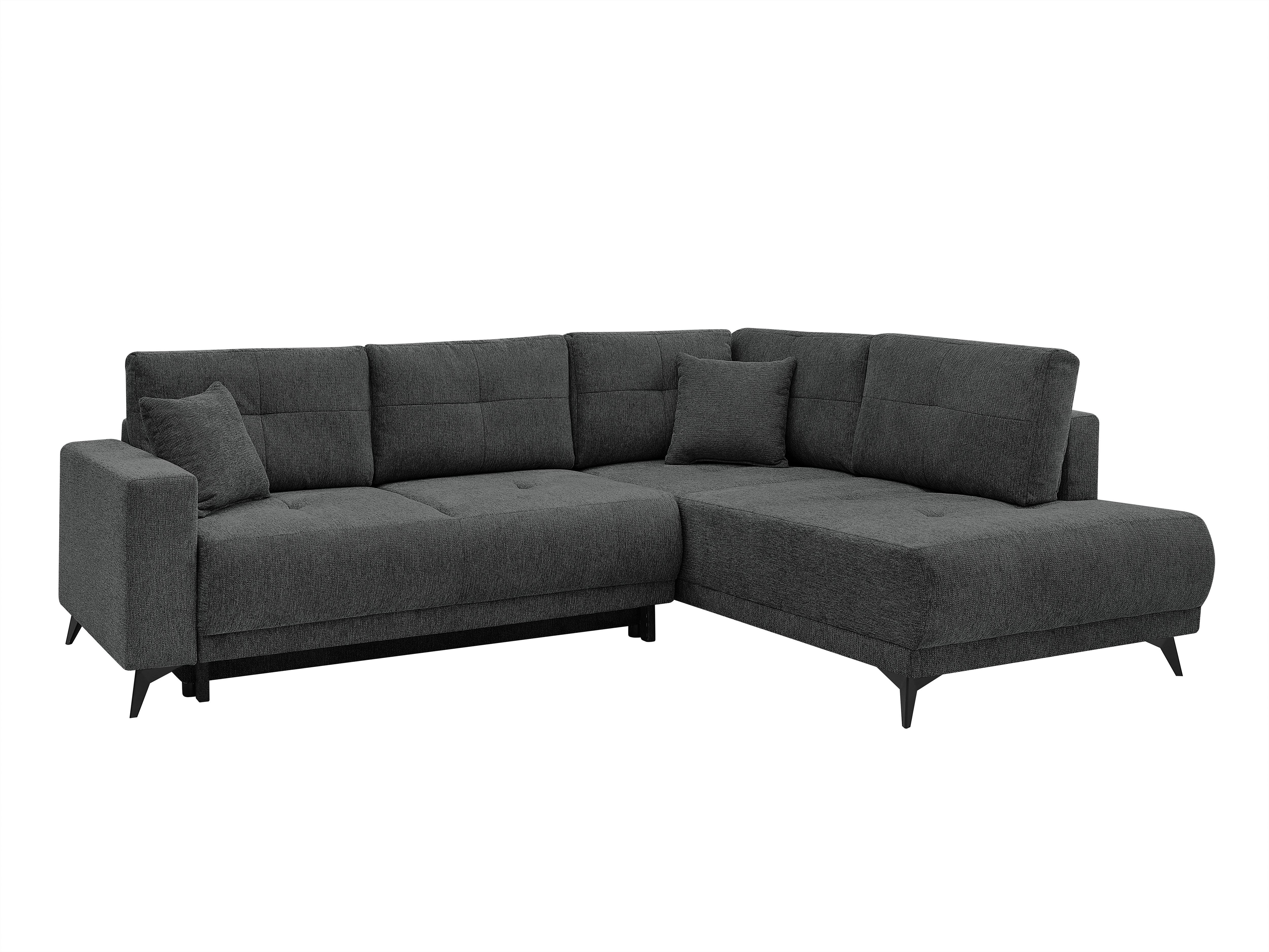 Ecksofa Texas Recr-Rechts Anthrazit S: 259x203 cm - Anthrazit/Schwarz, KONVENTIONELL, Holz (259/203/203cm)