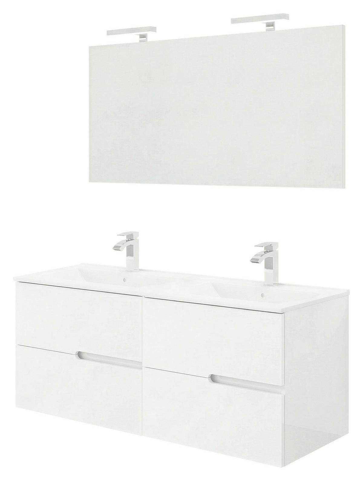Fürdőszoba Blokk Eva 120cm - antracit/fehér, Konventionell, faalapú anyag/természetes anyagok (120/51/46cm)