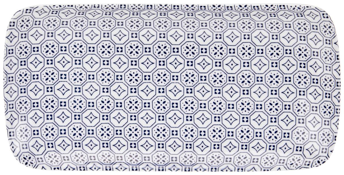 Servierplatte Porzellan Glaukos ca. 22x11 cm Blau/Weiß - Blau/Weiß, MODERN, Keramik (22/11/2,4cm) - Luca Bessoni