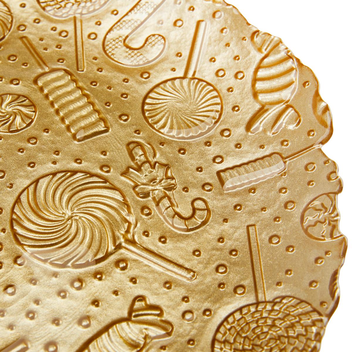 Teller aus Glas Goldfarben Davina  D: ca. 28 cm - Goldfarben, ROMANTIK / LANDHAUS, Glas (28cm) - James Wood