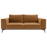 Dvojmiestna pohovka ISOLDE, oranžová - oranžová/čierna, Design, kov/drevo (250/87/95cm) - MID.YOU