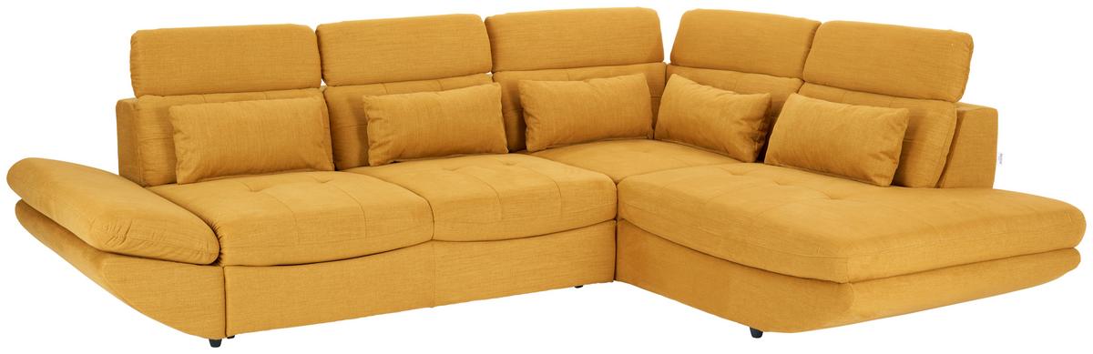 Wohnlandschaft Park Mit Schlaffunktion Currygelb - Currygelb/Schwarz, MODERN, Textil (311/233cm) - Luca Bessoni