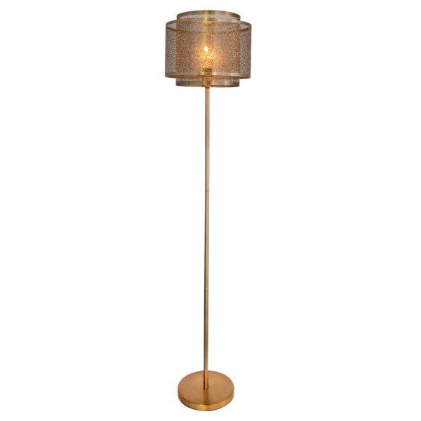 Stehlampe Hermine Messingfarben Gemustert - Messingfarben, LIFESTYLE, Metall (35/157cm) - By Rydéns