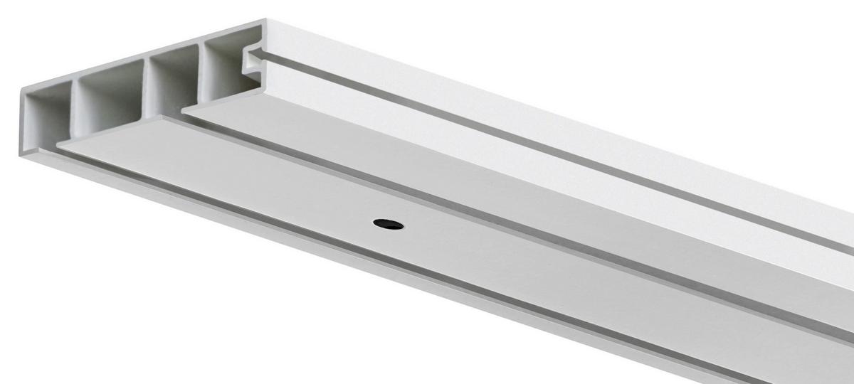 Vorhangschiene 2-läufig 150cm Kunststoff Weiß Kürzbar - Weiß, KONVENTIONELL, Kunststoff (150cm) - Ondega