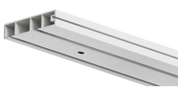 Vorhangschiene 2-läufig 150cm Kunststoff Weiß Kürzbar - Weiß, KONVENTIONELL, Kunststoff (150cm) - Ondega