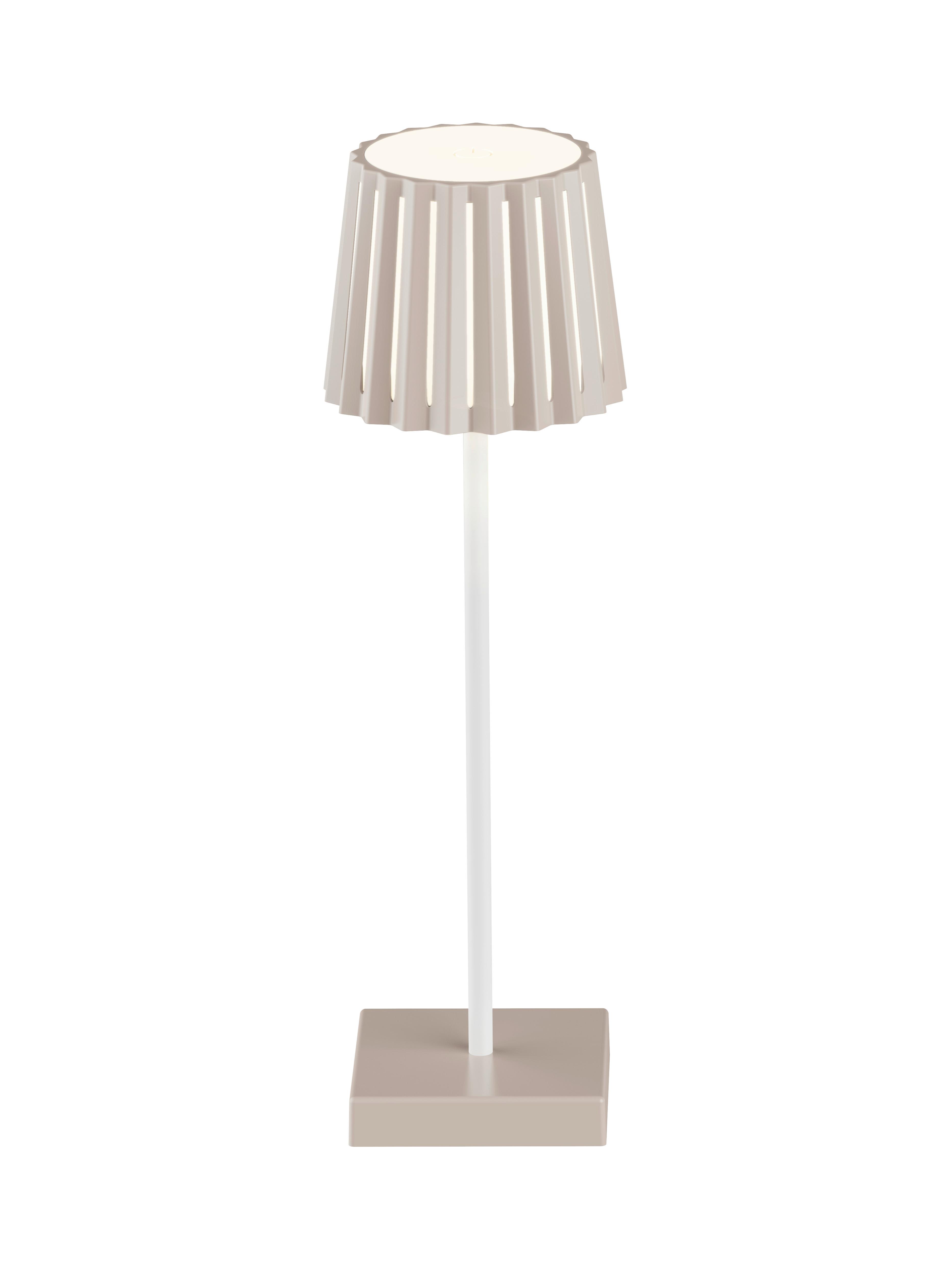 STOLNÍ LAMPA NA BATERIE PLISI - bílá/cappuccino, Moderní, kov/plast (10/28cm) - Mömax
