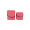 Hocker Arabella Mit  Stauraum Rot H: 44 Cm 2er-Set - Rot/Schwarz, Basics, Kunststoff/Textil (29,5+35,5cm) - Kayoom
