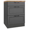 Küchenunterschrank Meran 60 Cm Grau/eiche Dekor - Eiche Wotan/Grau, LIFESTYLE, Holzwerkstoff (60/86/60cm) - Held
