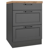 Küchenunterschrank Meran 60 Cm Grau/eiche Dekor - Eiche Wotan/Grau, LIFESTYLE, Holzwerkstoff (60/86/60cm) - Held