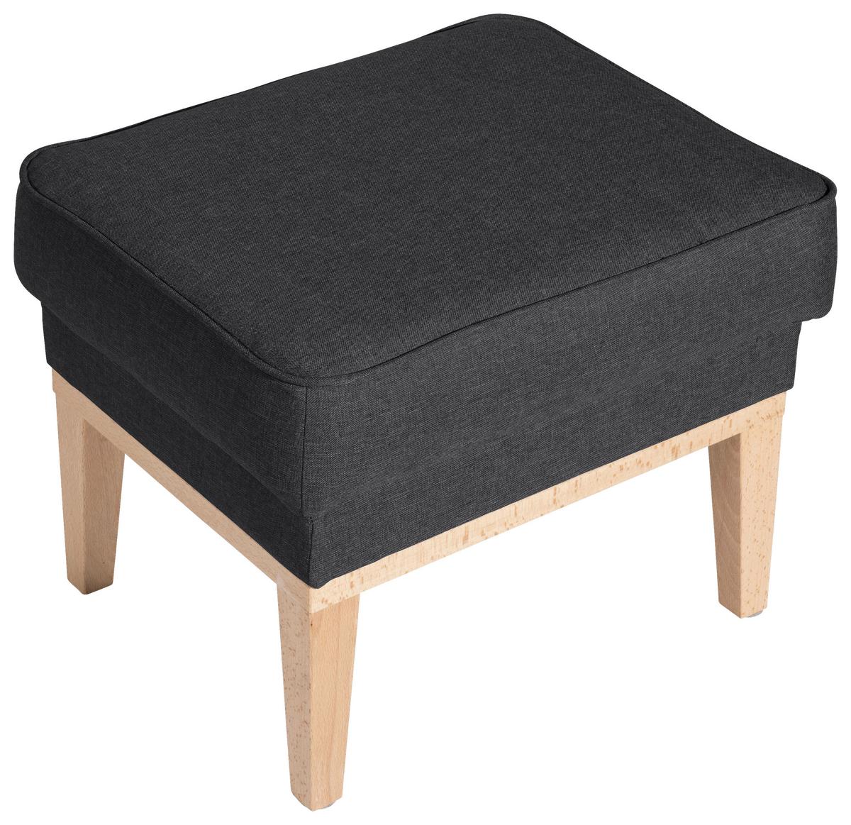 Hocker Angelo - Graphitfarben/Naturfarben, KONVENTIONELL, Textil (50/41/41cm) - Max Winzer