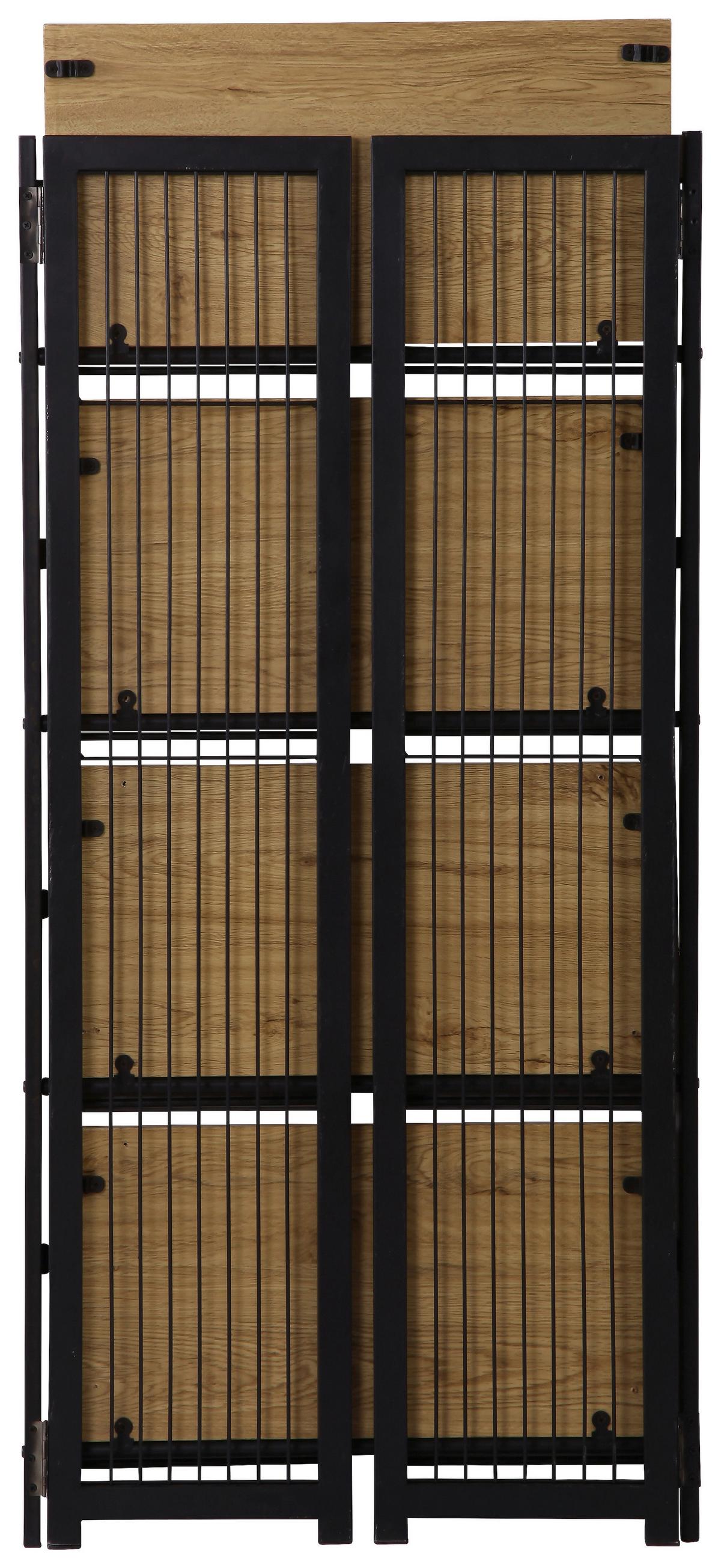 Polc Klapp - tölgyfa színű/fekete, Modern, faalapú anyag/fém (60/124,5/30cm)