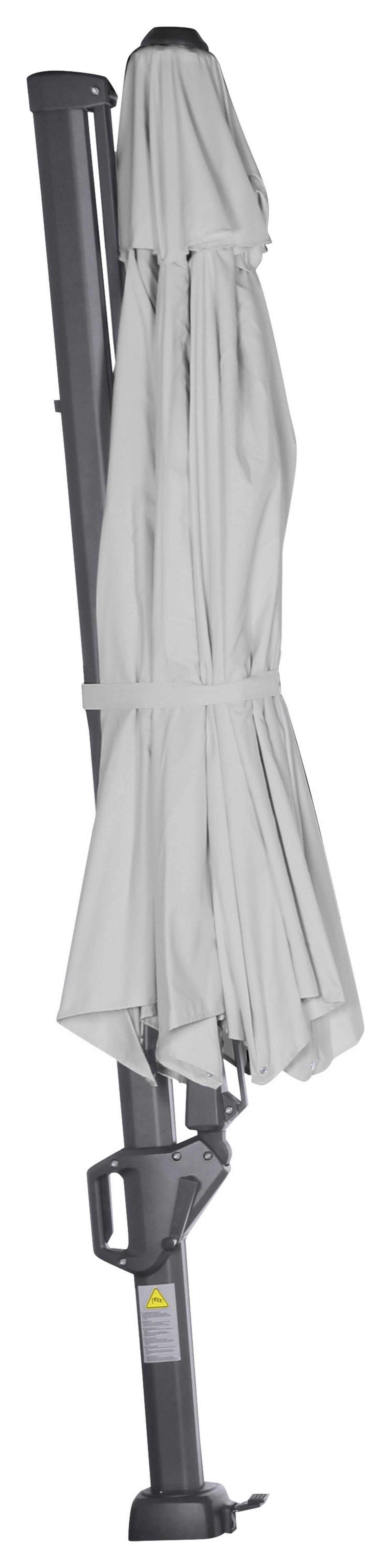 Ampelschirm Sunset N+ Ø 350 H: 252 Cm Anthrazit/grau - Anthrazit/Grau, KONVENTIONELL, Textil/Metall (350/350cm) - Siena Garden