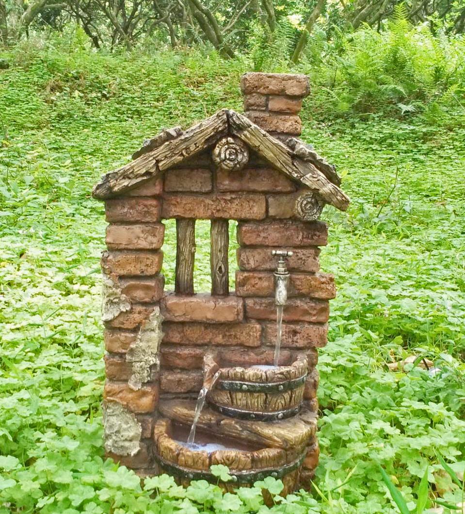 Gartenbrunnen Hera - Braun, Basics, Kunststoff (32/66/22cm) - Gardenson