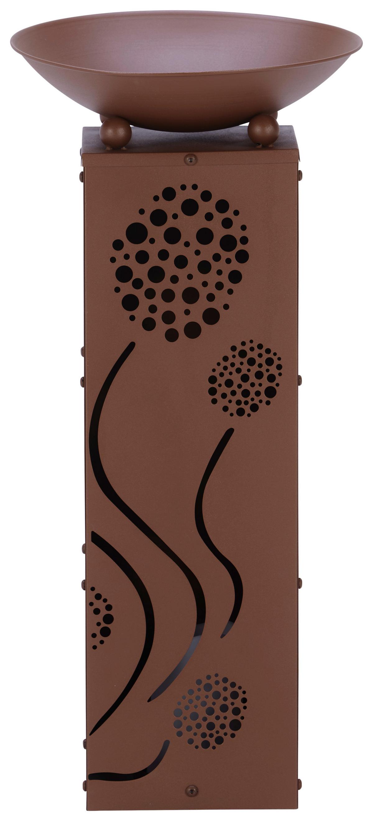 Led Dekosäule mit Schale Pusteblume H: 59 cm - Rostfarben, Basics, Metall (28/28/59cm)