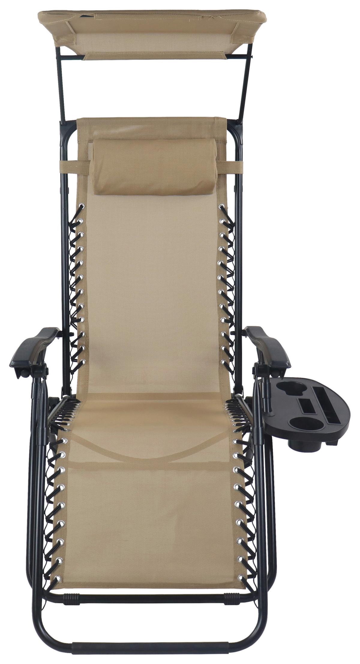 Gartenliege Maltosa Xl Klappbar, Beige - Beige, MODERN, Textil/Metall (64/133/91cm) - Gardenson