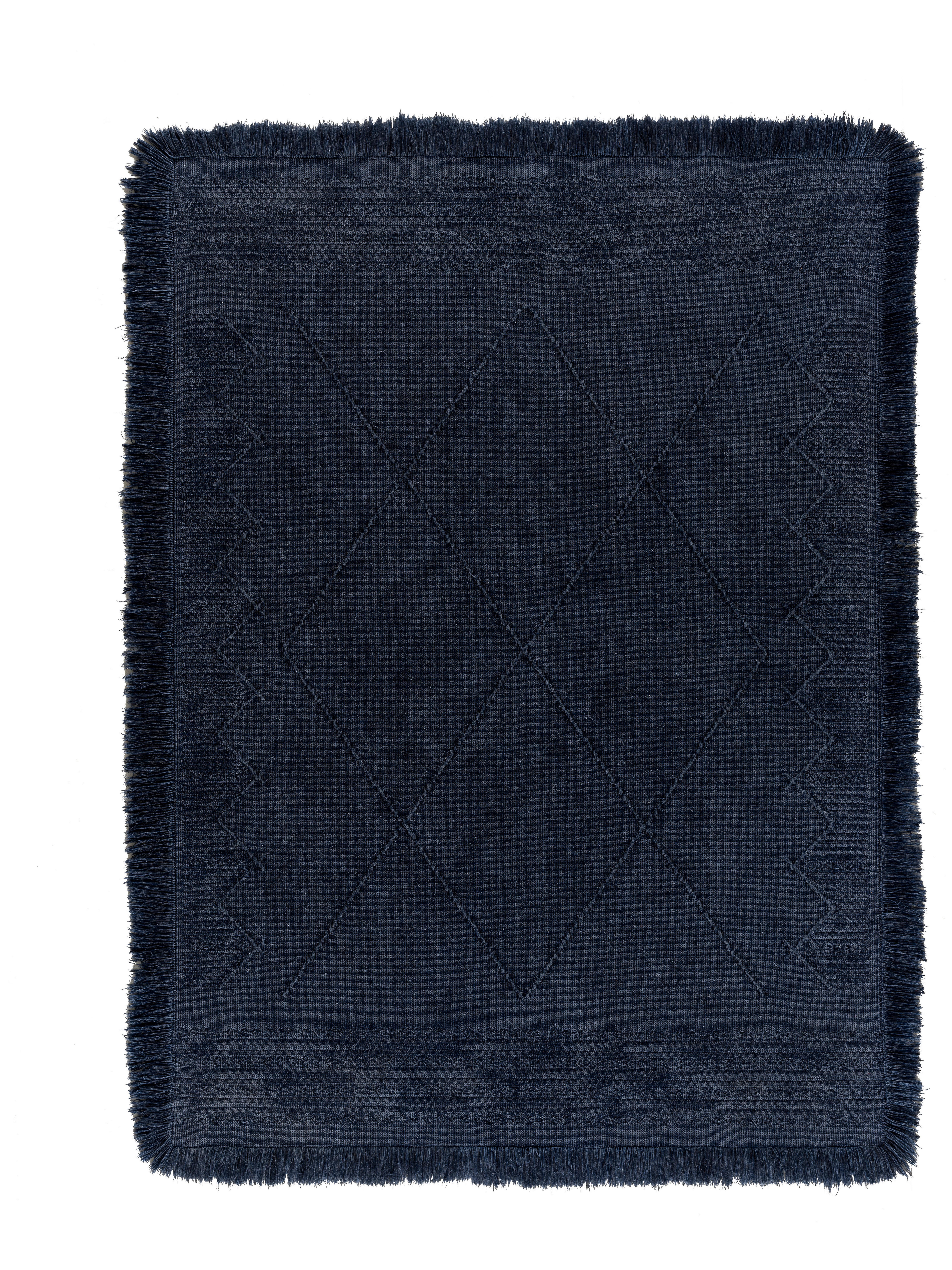 Ručne Tkaný Koberec Monaco 3, 160/230cm - tmavomodrá, textil (160/230cm) - Modern Living