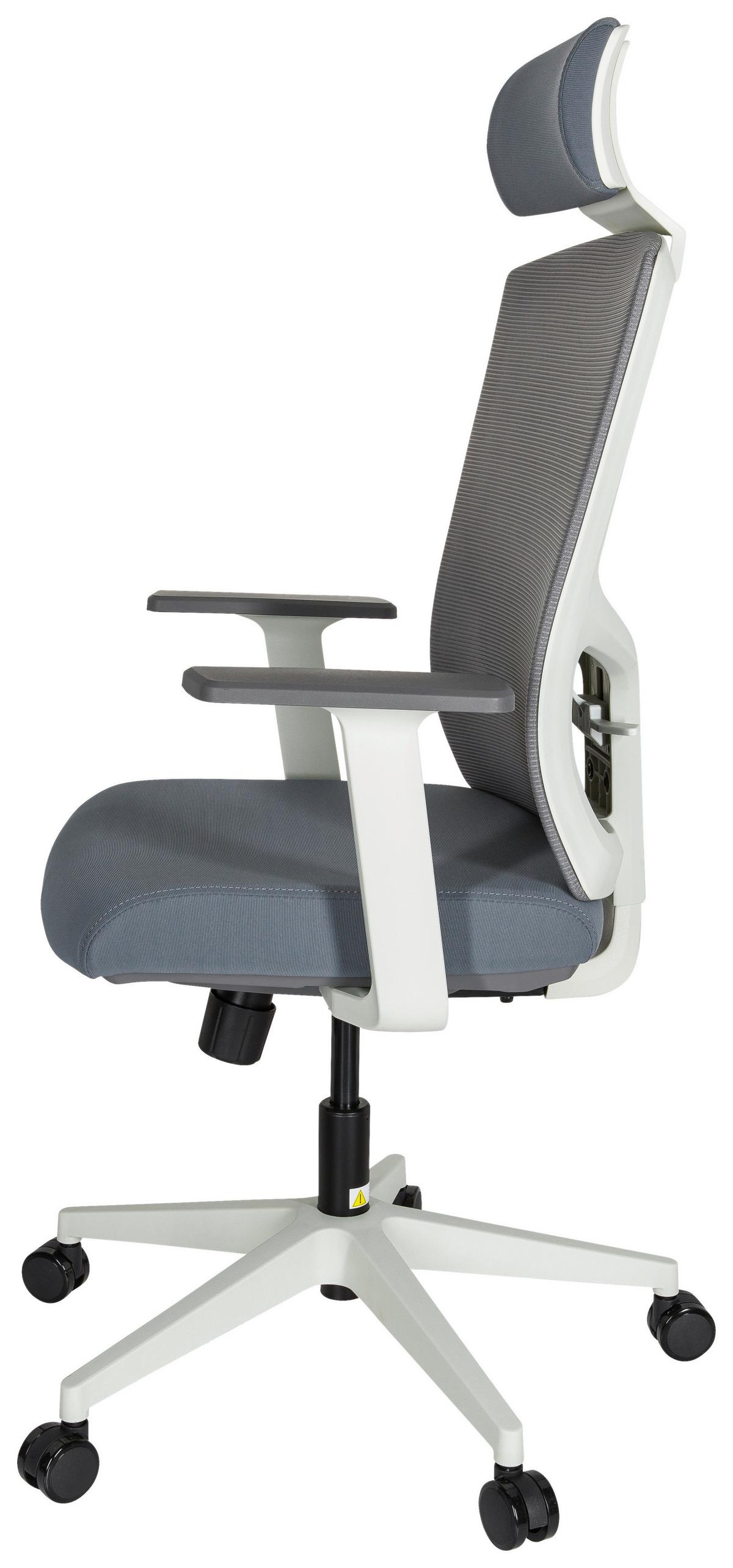 Drehstuhl Captivo Base W Armstützen Grau/Weiß Bis 120kg - Weiß/Grau, MODERN, Kunststoff/Textil (70/135/58cm) - MID.YOU