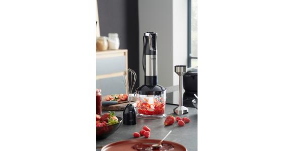 Stabmixer-Set Gusteau Schwarz/ Edelstahl 800w 4-teilig - Edelstahlfarben/Schwarz, KONVENTIONELL, Kunststoff/Metall (19,5/13,5/37cm) - Bono