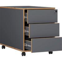 KONTAJNER NA KOLIESKACH SALIA T70 - čierna/dub medový, Design, kompozitné drevo/plast (42/50/70cm) - P & B