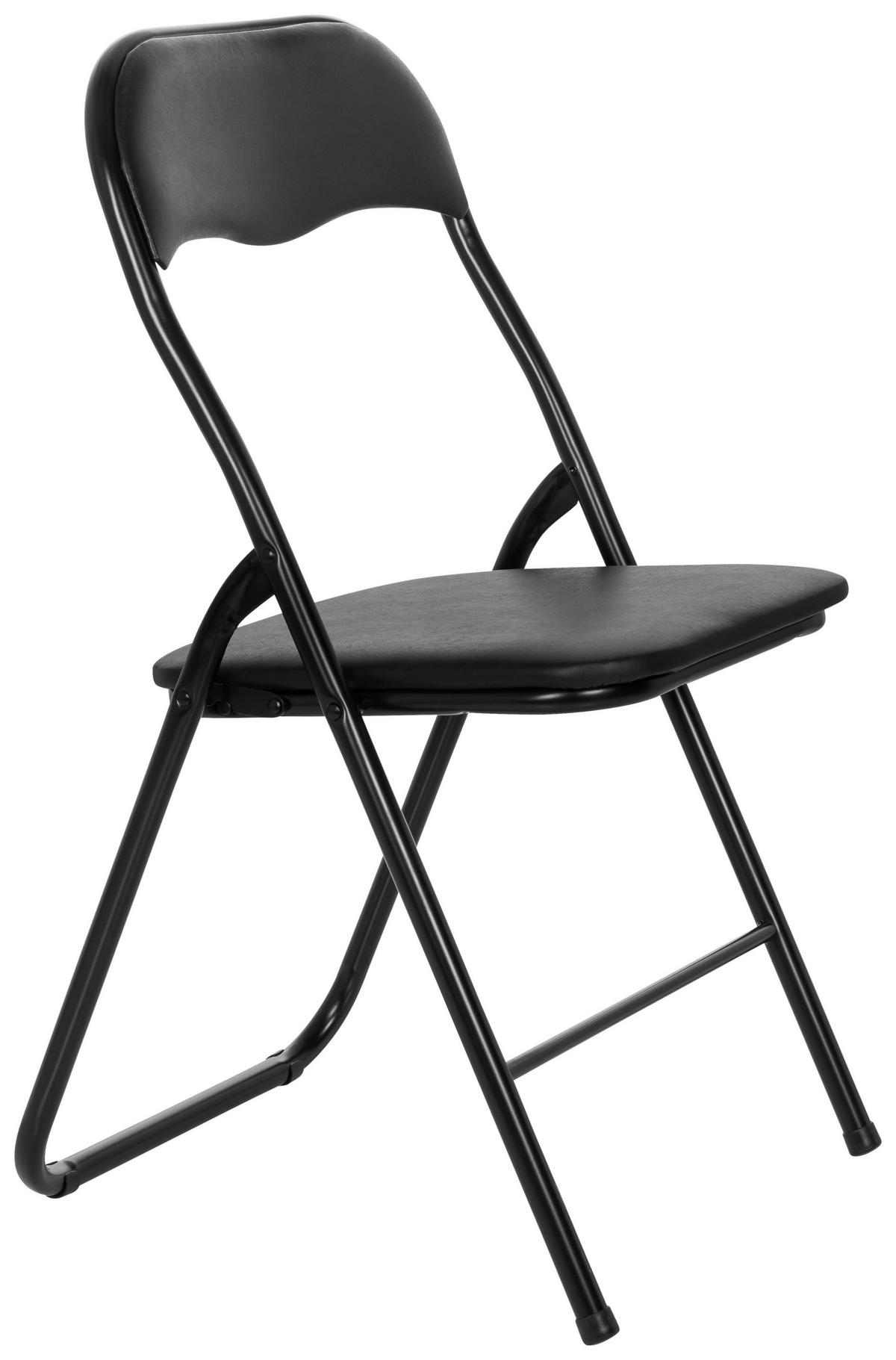 Klappstuhl Tudela Basic Schwarz B: 44 Cm - Schwarz, MODERN, Metall (44/81/48cm) - MID.YOU