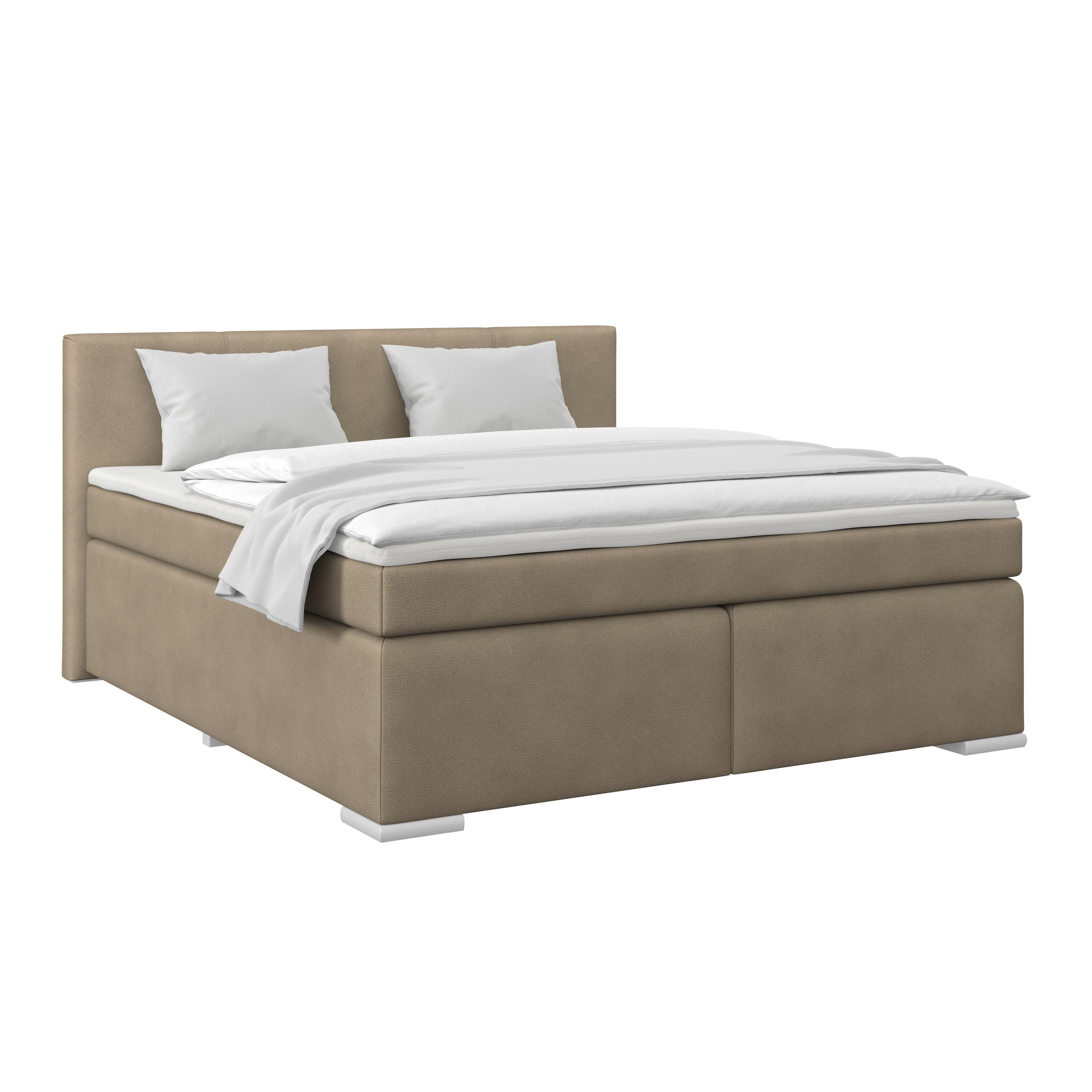 Boxspringbett Mira 1 - Taupe, Basics, Holz/Kunststoff (160/200cm)