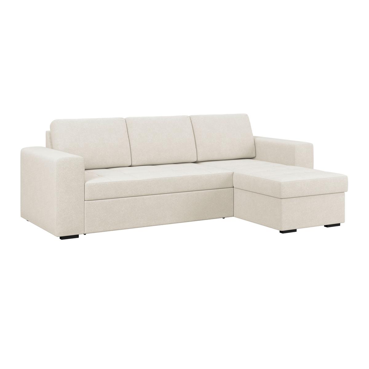 Ecksofa Jan Creme S: 247x155 Cm - Creme, Trend, Textil (247/155cm)
