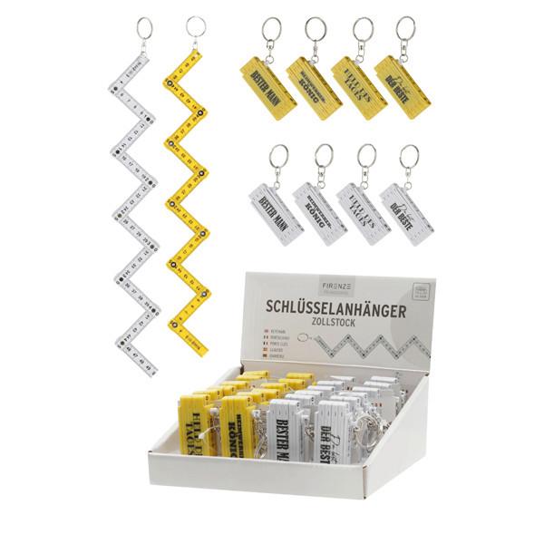 Schlüsselanhänger Zollstock - Gelb/Schwarz, Basics, Kunststoff (6,5/1,3/2,4cm)