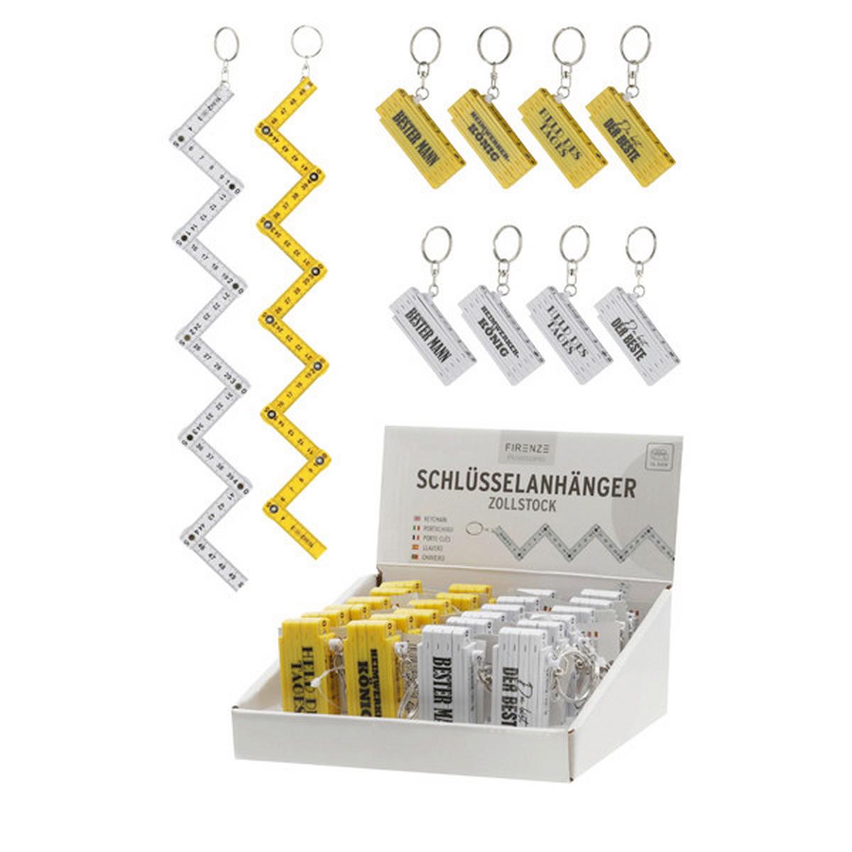 Schlüsselanhänger Zollstock - Gelb/Schwarz, Basics, Kunststoff (6,5/1,3/2,4cm)