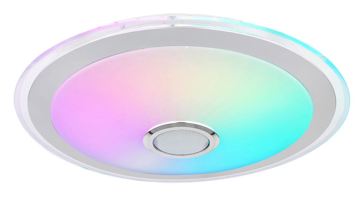 LED-Deckenleuchte 41371-24 - Chromfarben/Klar, KONVENTIONELL, Kunststoff/Metall (43/10,5cm) - Globo