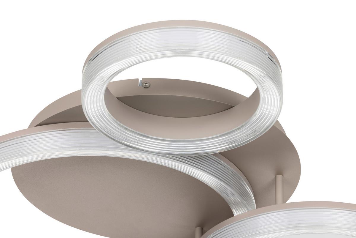 LED-DECKENLEUCHTE 40W, 220-240V - Sandfarben/Transparent, Basics, Kunststoff/Metall (72/70/12,5cm) - Luca Bessoni