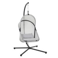 Hängesessel mit Gestell Mit Sitz- und Rückenkissen - Anthrazit/Grau, KONVENTIONELL, Kunststoff/Textil (123/195/106cm) - Siena Garden