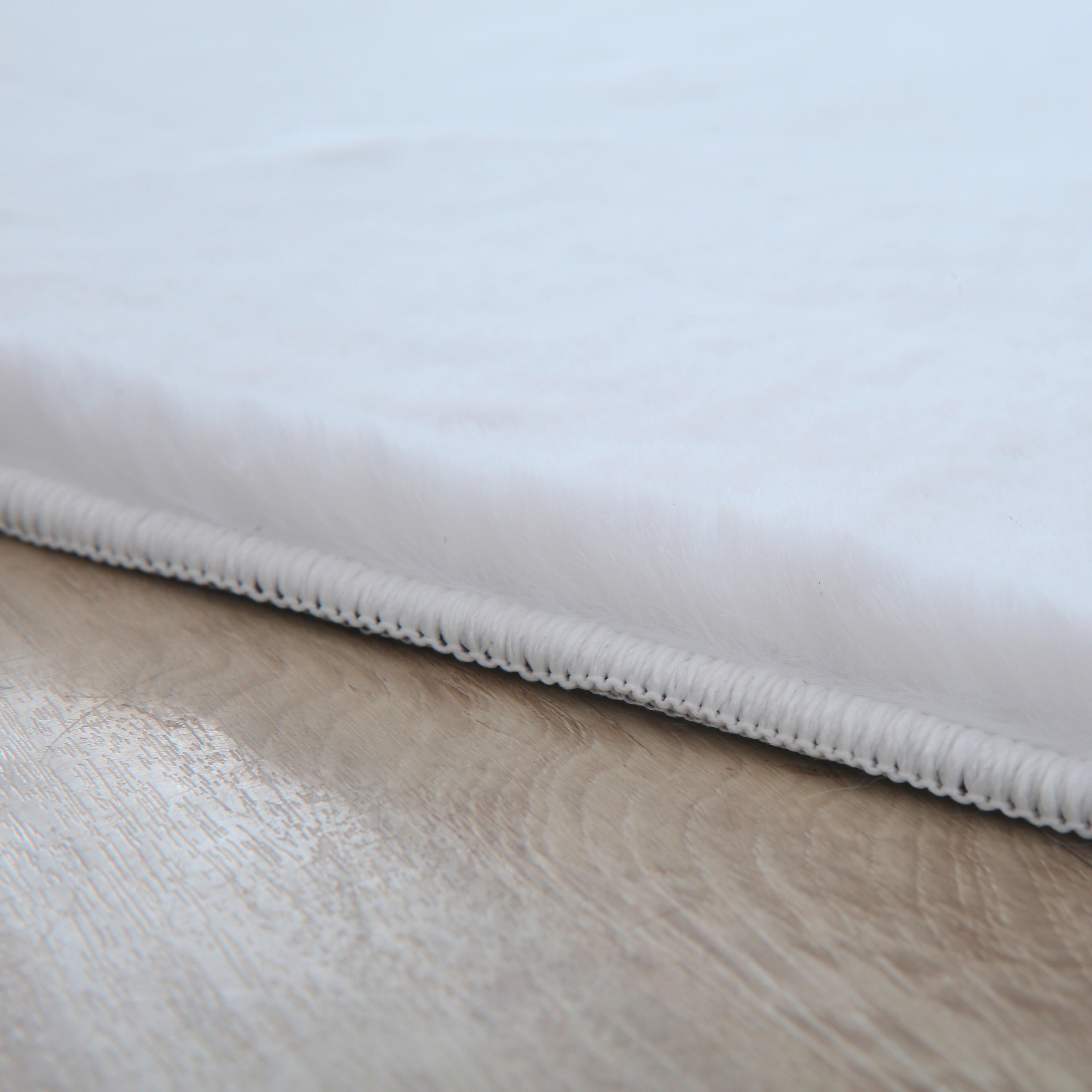 Hochflorteppich, Weiß, F: 20mm Pouffy - Weiß, Basics, Textil (160/160cm)